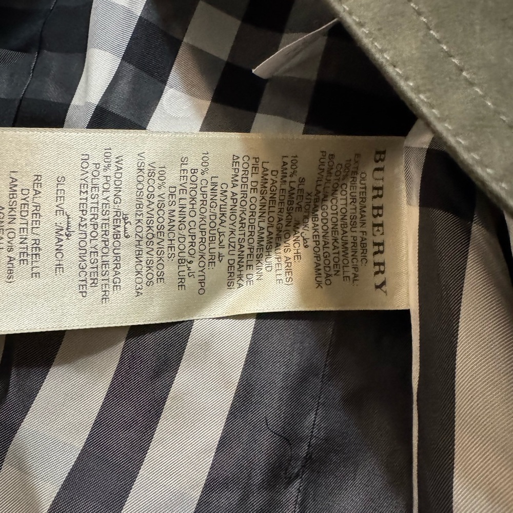 Burberry Green and leather sleeve with black and white classic pattern inside - Picture 5 of 7